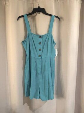 Nine West NWT Blue Button-Front Romper